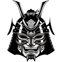 Samurai war mask shirt design. AI Generative png