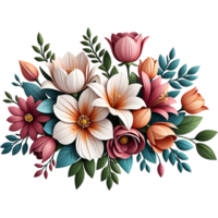 Beautiful bouquet flowers. AI Generative png