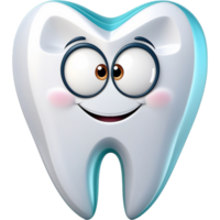 Cartoon tooth character. AI Generative png