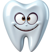 Cartoon tooth character. AI Generative png