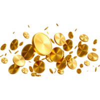 Flying golden coins. AI Generative png