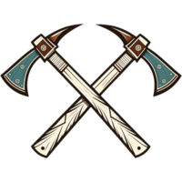 Crossed Tomahawk Axe shirt design. AI Generative png