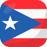 puerto rico bandera cuadrado 3d dibujos animados estilo. png