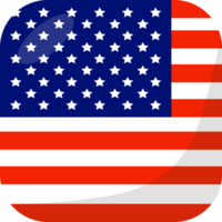 USA flag square 3D cartoon style. png