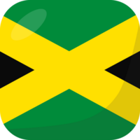 Jamaica flag square 3D cartoon style. png