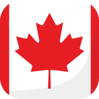 Canada drapeau carré 3d dessin animé style. png