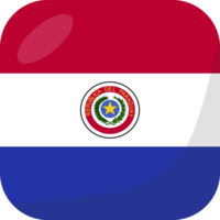 Paraguay Flagge Platz 3d Karikatur Stil. png