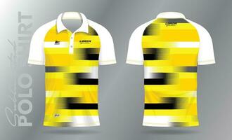 amarillo y negro sublimación polo camisa Bosquejo modelo diseño para deporte uniforme en frente ver y espalda ver vector