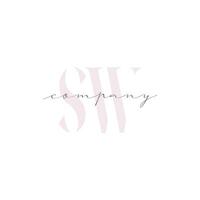 SW Beauty Initial Template Vector Design