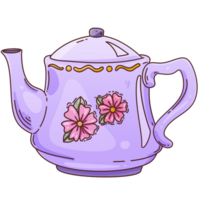 Tea Set Flowers Clipart png