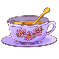 thé ensemble fleurs clipart png