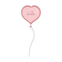 Pink inflatable balloon with the inscription I love you for Valentine's Day. vector