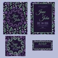 Wedding Invitation Set vector