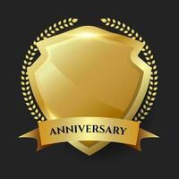 Golden anniversary celebration shield vector