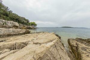 Picture of a deserted section of the Istrian Adriatic coast in summer photo