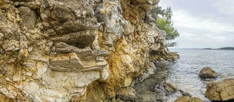 Picture of a deserted section of the Istrian Adriatic coast in summer photo