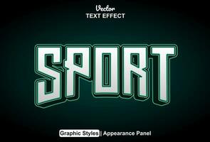 sport text effect with sensational green style and editable vector