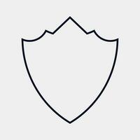 Black shield line icon. shield security. Badge quality symbol, sign, logo, emblem. Vector illustration.