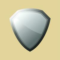 Silver shield with black frame, Vector luxury design element