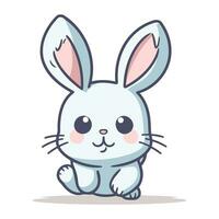 Cute cartoon bunny. Vector illustration of a rabbit. Easter bunny.