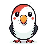 Cute cartoon penguin isolated on white background. Vector illustration.