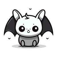 linda murciélago dibujos animados mascota personaje vector ilustración diseño.