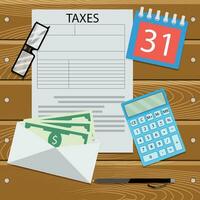 Tax day concept. Vector financial accounting, business counting money illustration