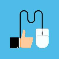 Clicking likes of social networks. Vector click like, finger up button illustration