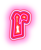 rosado neón letra r png