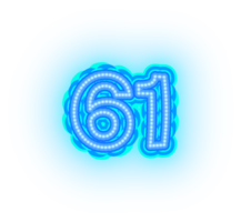 Blue Neon Numbers and Symbols png