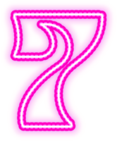 rosa neon numero 7 png