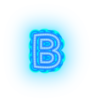 blå neon alfabet brev png