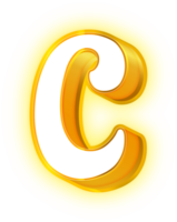 oro neón letras C logo png