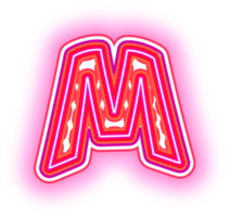 Pink Neon Letter M png