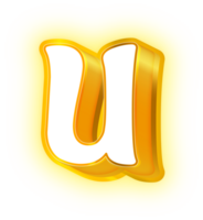 guld neon brev u logotyp png