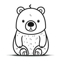 Cute cartoon bear. Vector illustration isolated on a white background.