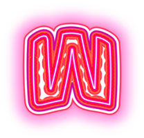 Pink Neon Letter W png