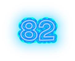 Blau Neon- Zahlen und Symbole png