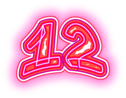 roze neon aantal 12 png