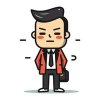 Businessman with briefcase   Vector Cartoon Character Illustration Design.