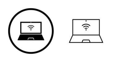 Unique Connected Laptop Vector Icon