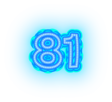 blu neon numeri e simboli png