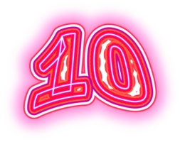 rosa neon siffra 10 png