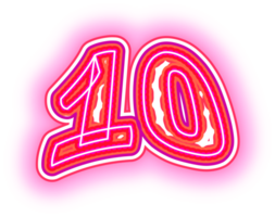 roze neon aantal 10 png