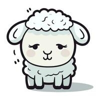 Cute cartoon sheep. Vector illustration of a cute funny sheep.