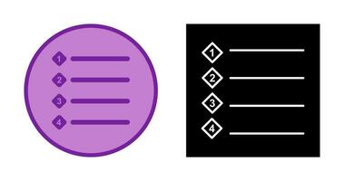 Unique Numbered list Vector Icon
