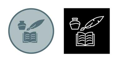 Unique Quill and Book Vector Icon