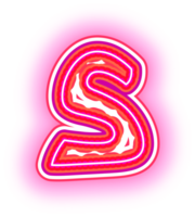 rosa neon lettera S png