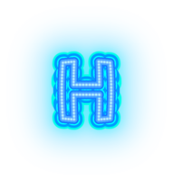 Blue Neon Alphabet Letters png