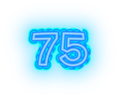 blauw neon getallen en symbolen png